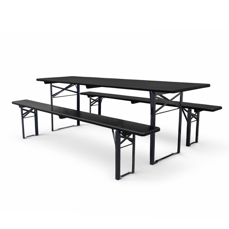 Set da birreria WOODY SOLID 220x70 nero