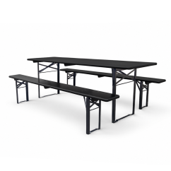 Set da birreria WOODY SOLID 220x70 nero