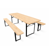 Set da birreria WOODY SOLID 220x70 pino