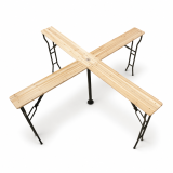 Tavolo per birrerie all'aperto WOODY CROSS 241x241 abete