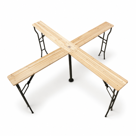 Tavolo per birrerie all'aperto WOODY CROSS 241x241 abete