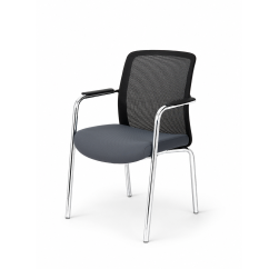 Sedia da formazione LENZO nero e grigio