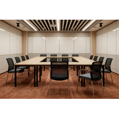 Sedia da formazione LENZO nero e grigio