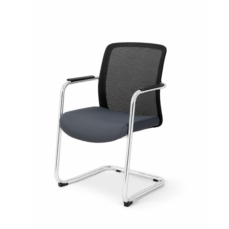 Sedia da formazione QUADRA nero e grigio