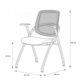 Sedia da formazione LINEA nera