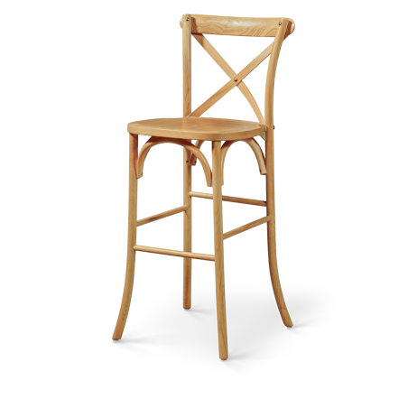 Sedia da bar CROSS-BACK WOOD BAR rovere chiaro