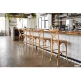 Sedia da bar CROSS-BACK WOOD BAR rovere chiaro