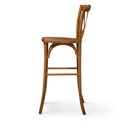 Sedia da bar CROSS-BACK WOOD BAR rustico chiaro