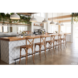 Sedia da bar CROSS-BACK WOOD BAR rustico chiaro