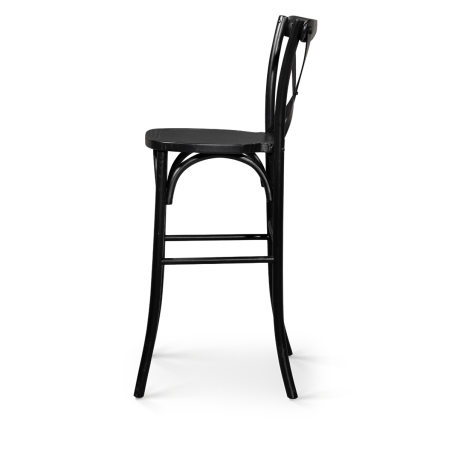 Sedia da bar CROSS-BACK WOOD BAR nero