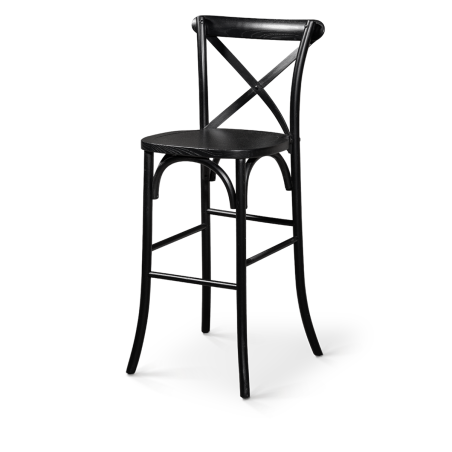 Sedia da bar CROSS-BACK WOOD BAR nero