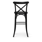 Sedia da bar CROSS-BACK WOOD BAR nero