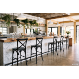 Sedia da bar CROSS-BACK WOOD BAR nero