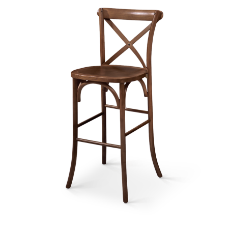 Sedia da bar CROSS-BACK WOOD BAR noce